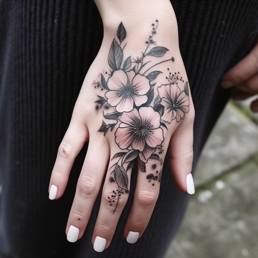 Floral Hand Tattoos